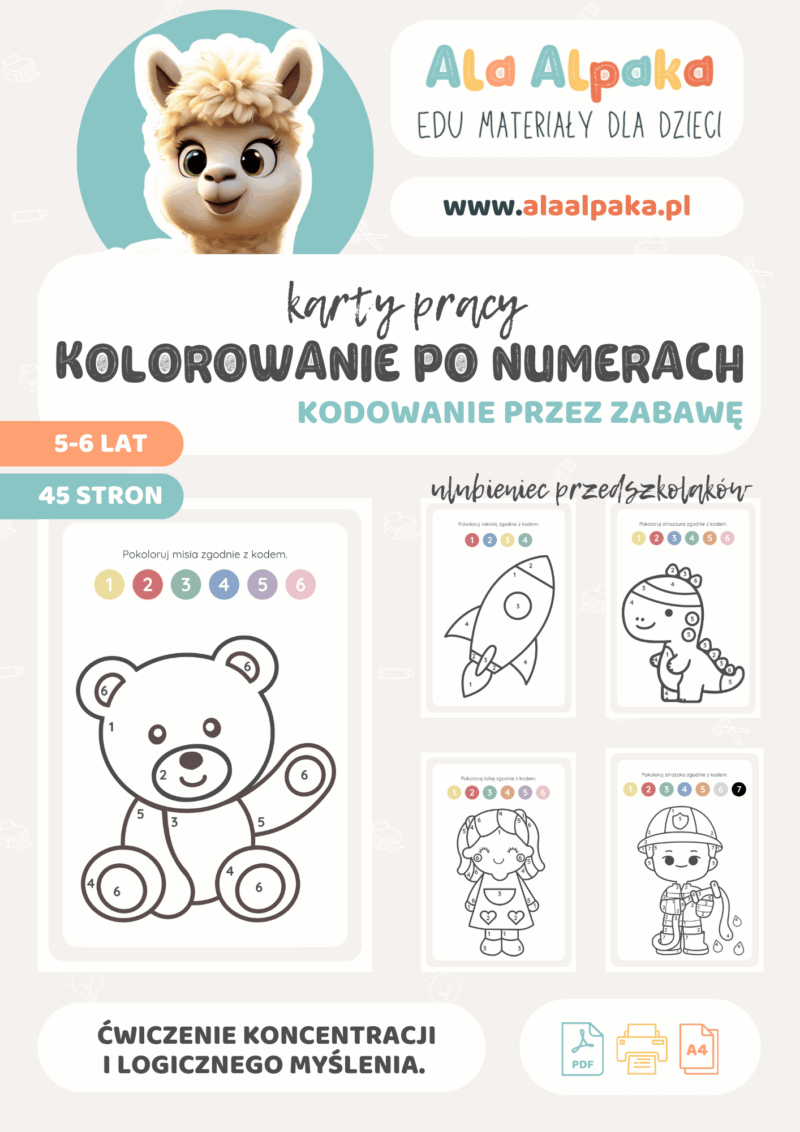 Kolorowanie po numerach - kodowanie
