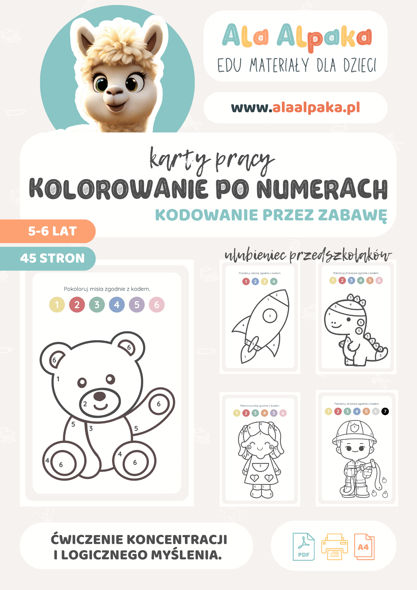 Kolorowanie po numerach - kodowanie