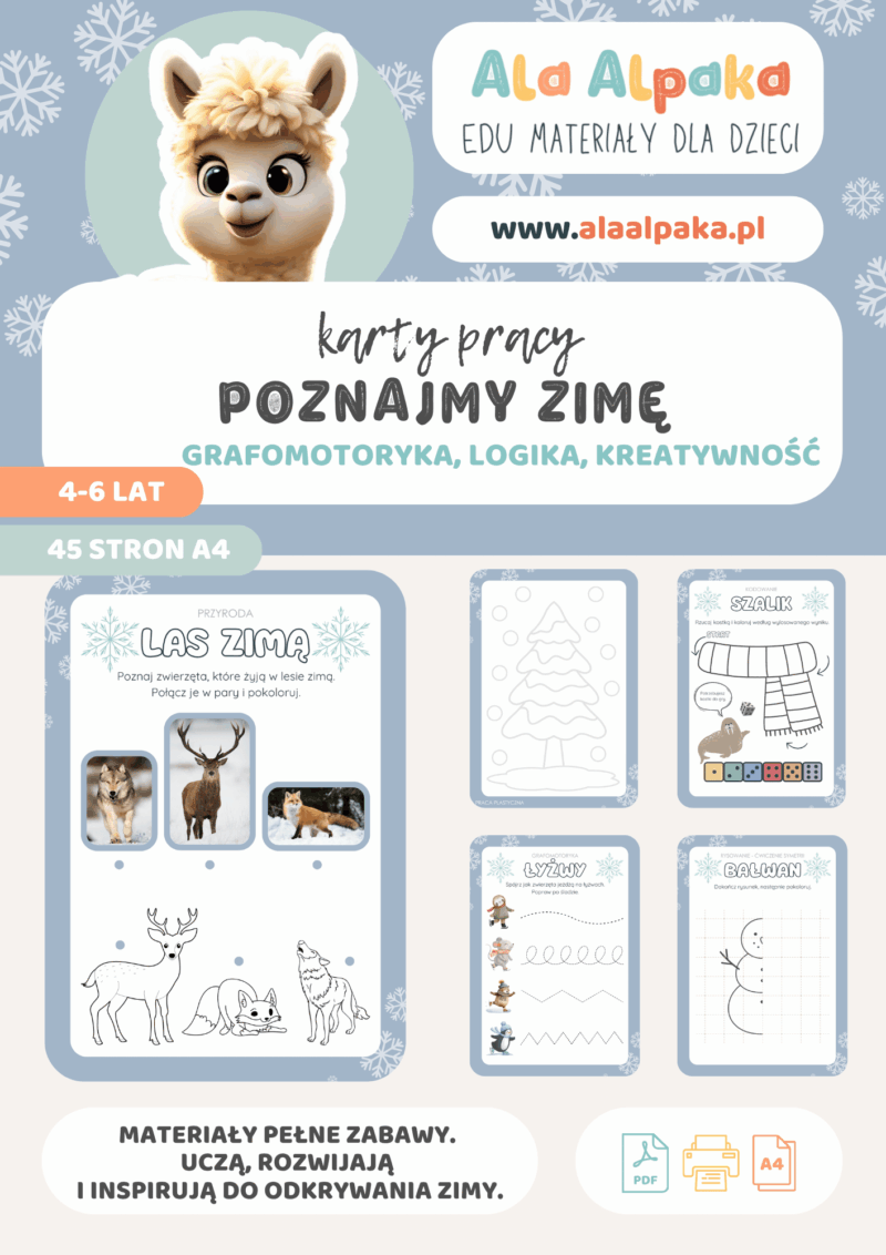 zimowe karty pracy przedszkole