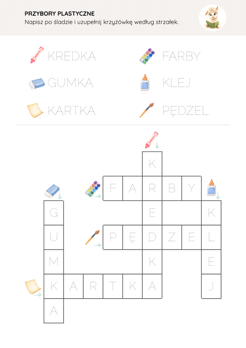 Krzyżówki dla dzieci - poziom 1
